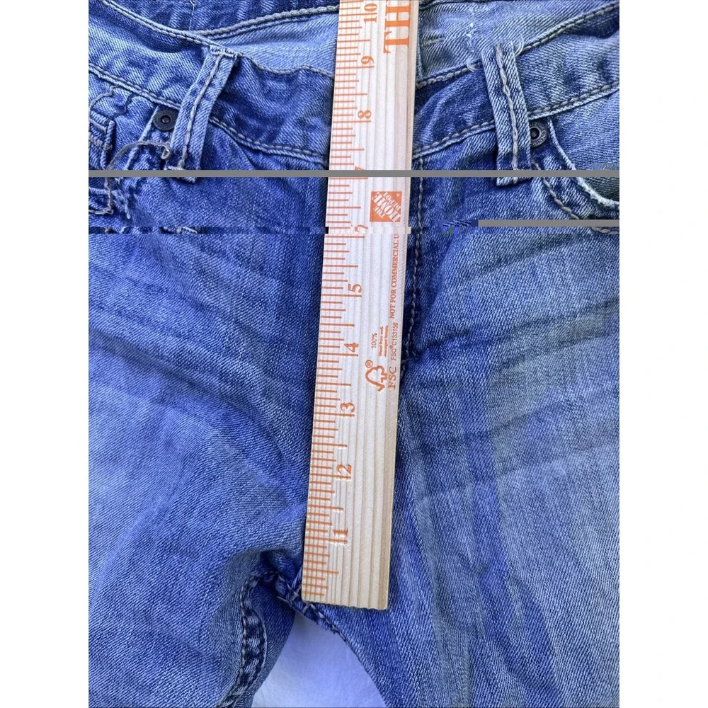 BKE Buckle Carter Straight Jeans Men 34R  Blue Fade Whiskered Western Denim